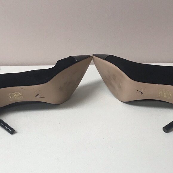 J Crew Suede W/Patent Toe Cap Elsie Heel Black - Picture 7 of 7